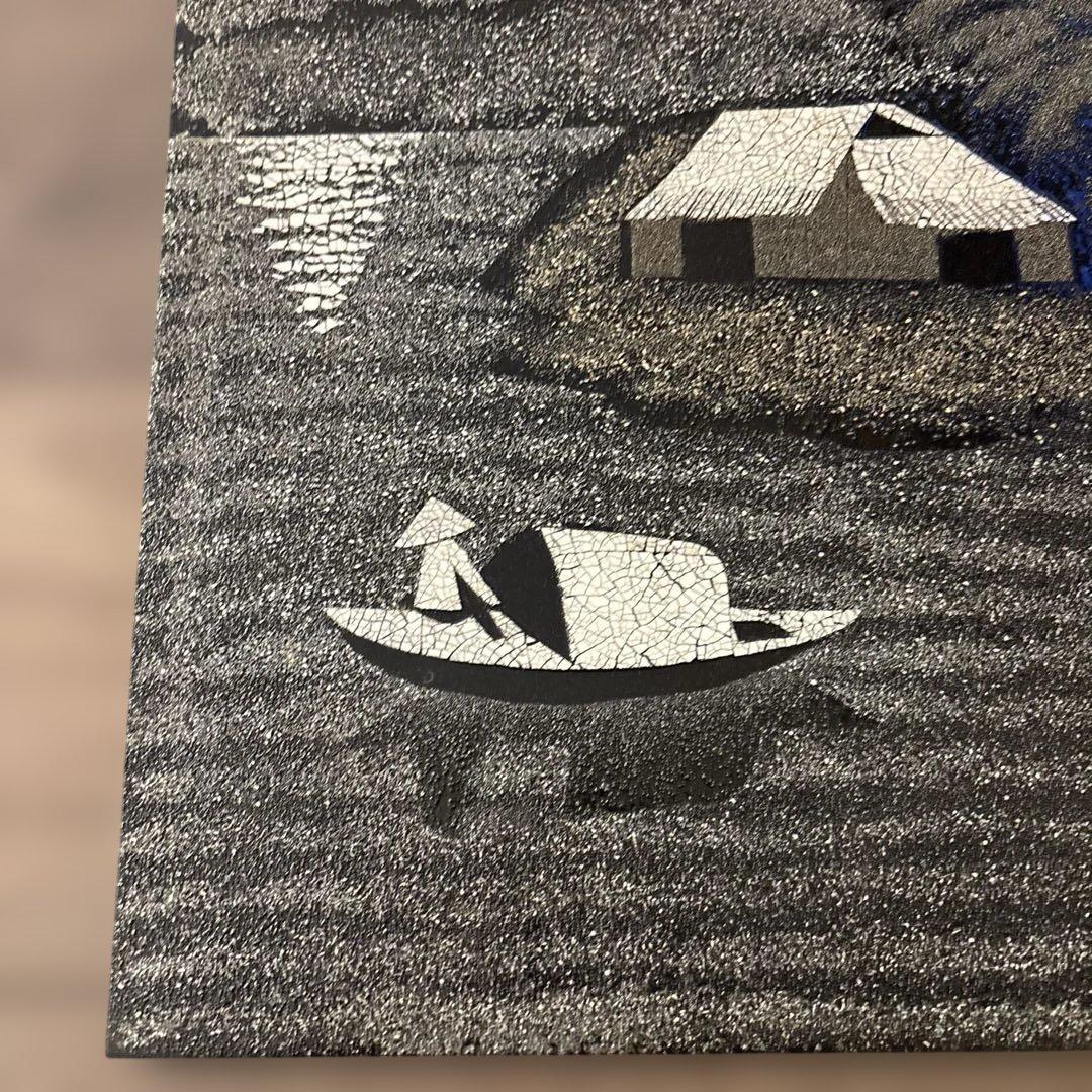 ベトナム 漆絵 ラッカーアート 40×30 卵殻装飾 風景画 インテリア