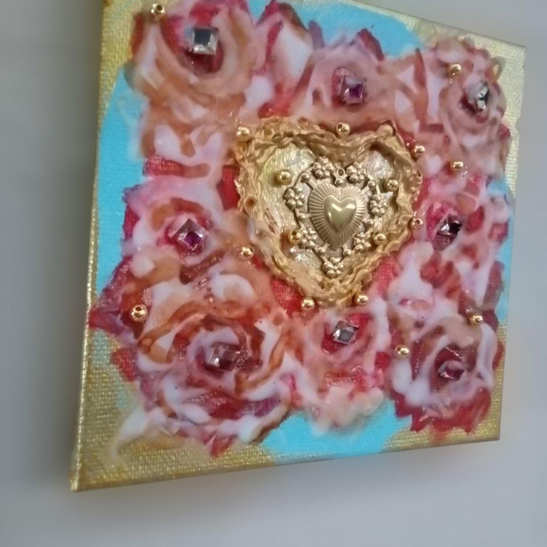 壁掛けアート　ハート15cm