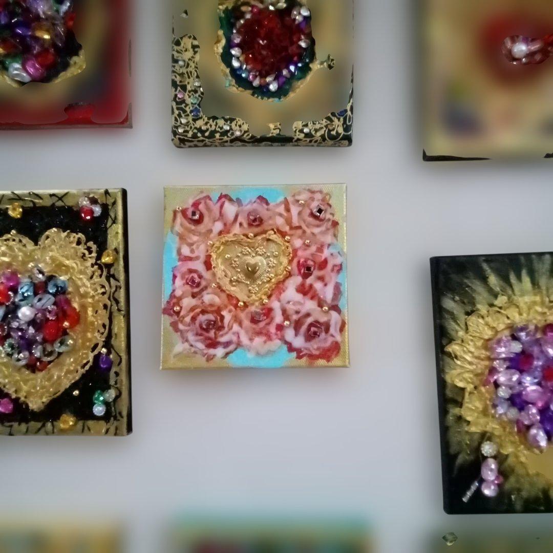 壁掛けアート　ハート15cm