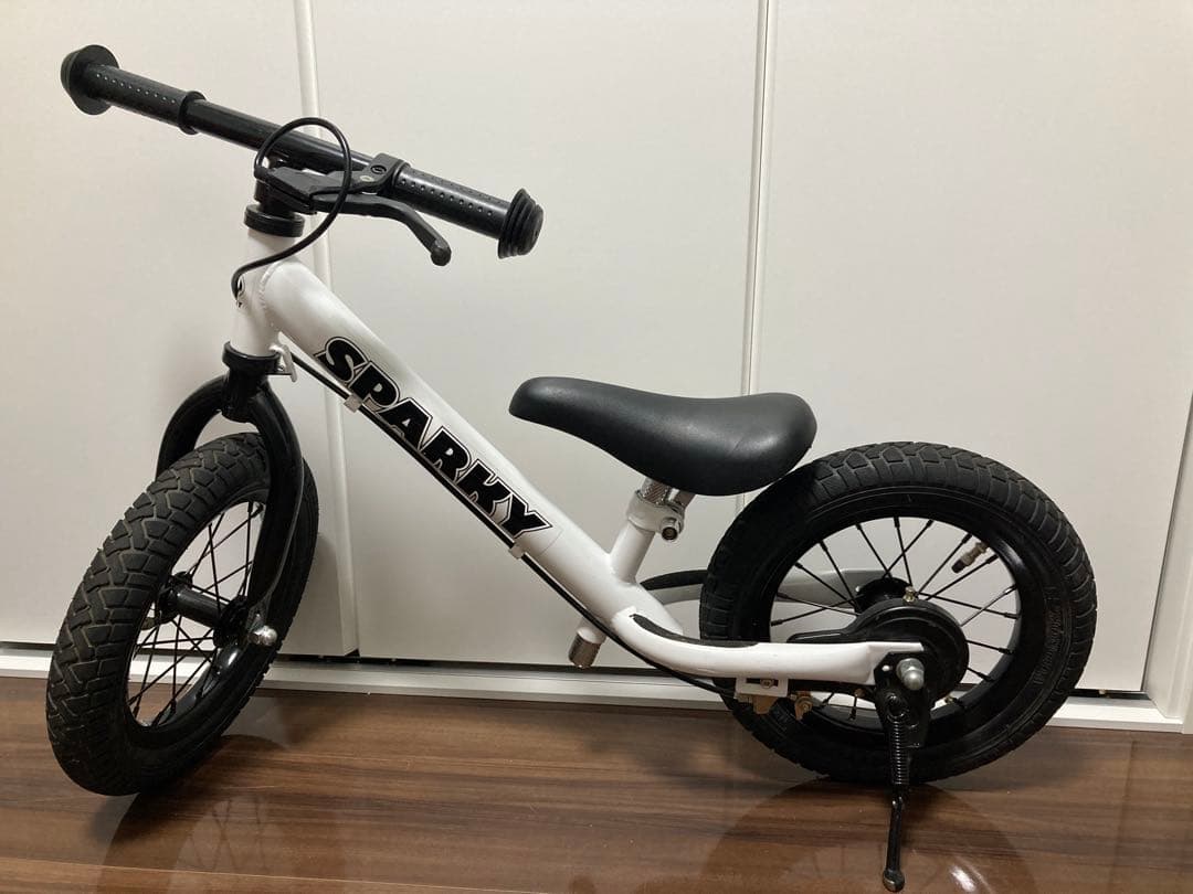 【美品】sparky スパーキー キックバイク ホワイト 白　ロングサドル付