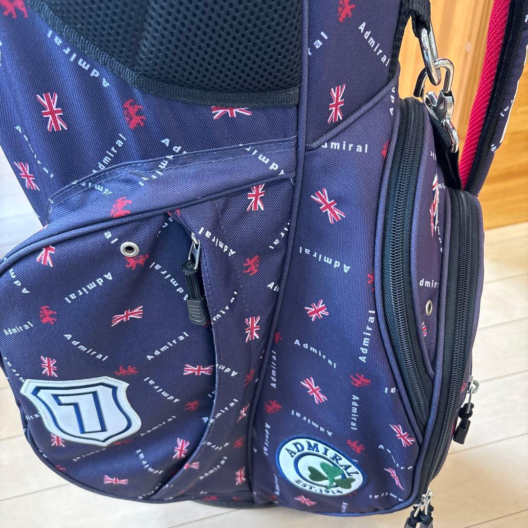 ゴルフバッグ　アドミナル　紺色　裏地赤