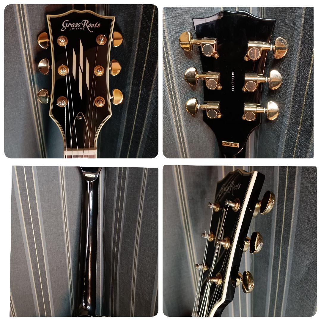 美品 GrassRoots/グラスルーツ レスポールカスタム ブラック ケース付