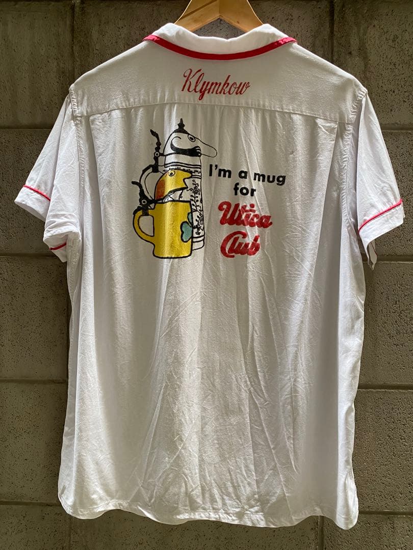 50s 60s Crown Prince ボーリングシャツ　レーヨン　ホワイト