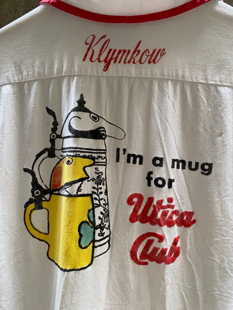 50s 60s Crown Prince ボーリングシャツ　レーヨン　ホワイト