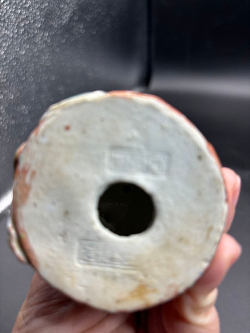 中国美術 古玩 色絵陶人形 陶器人形 高さ約18cm 置物 オブジェ 古董品