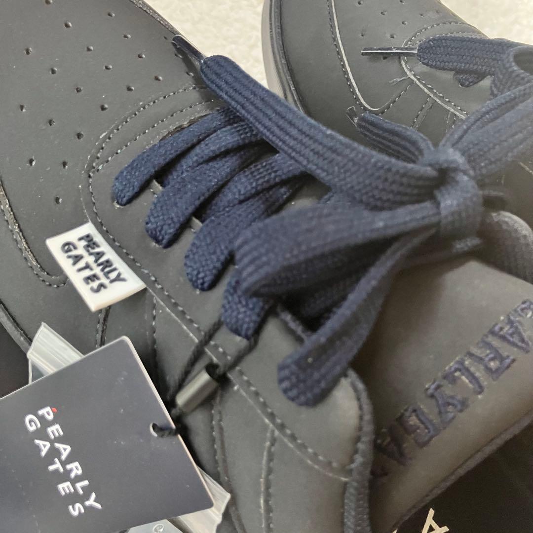 新品【パーリーゲイツ】定番 ローカット ゴルフシューズ 紺 22.5cm