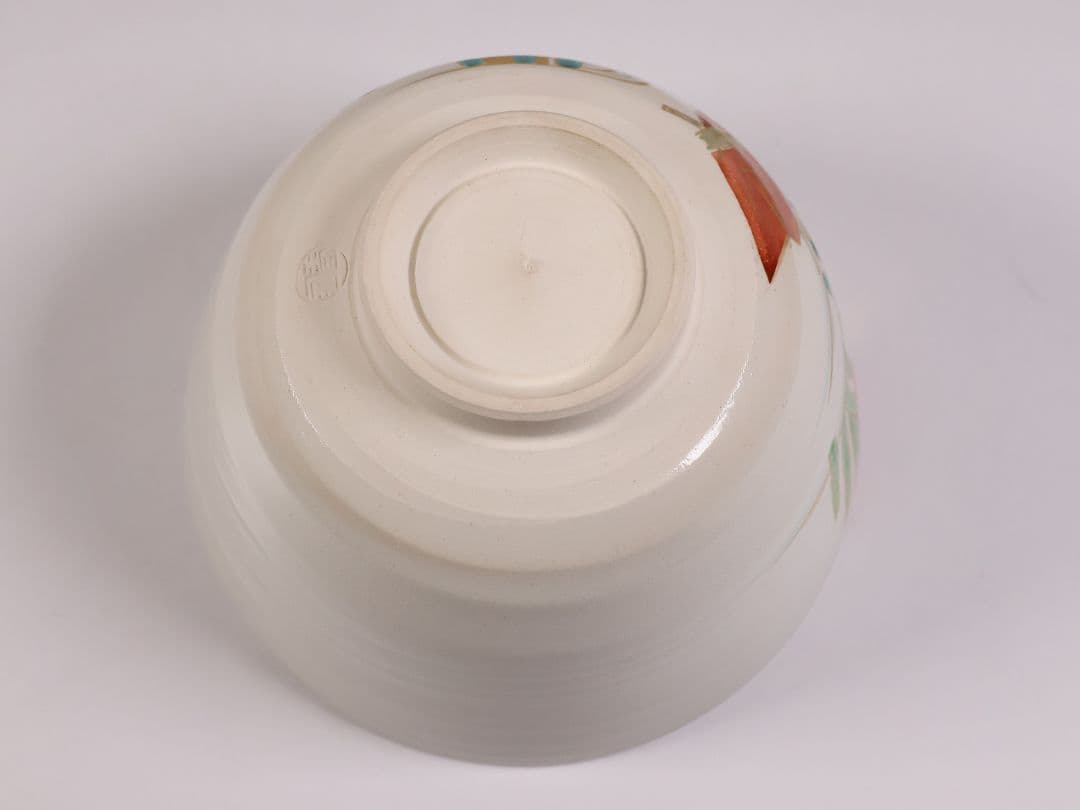 茶道具 平安桐鳳(手塚桐鳳) 仁清八ツ橋 抹茶碗 共箱 京焼 杜若【MB73】