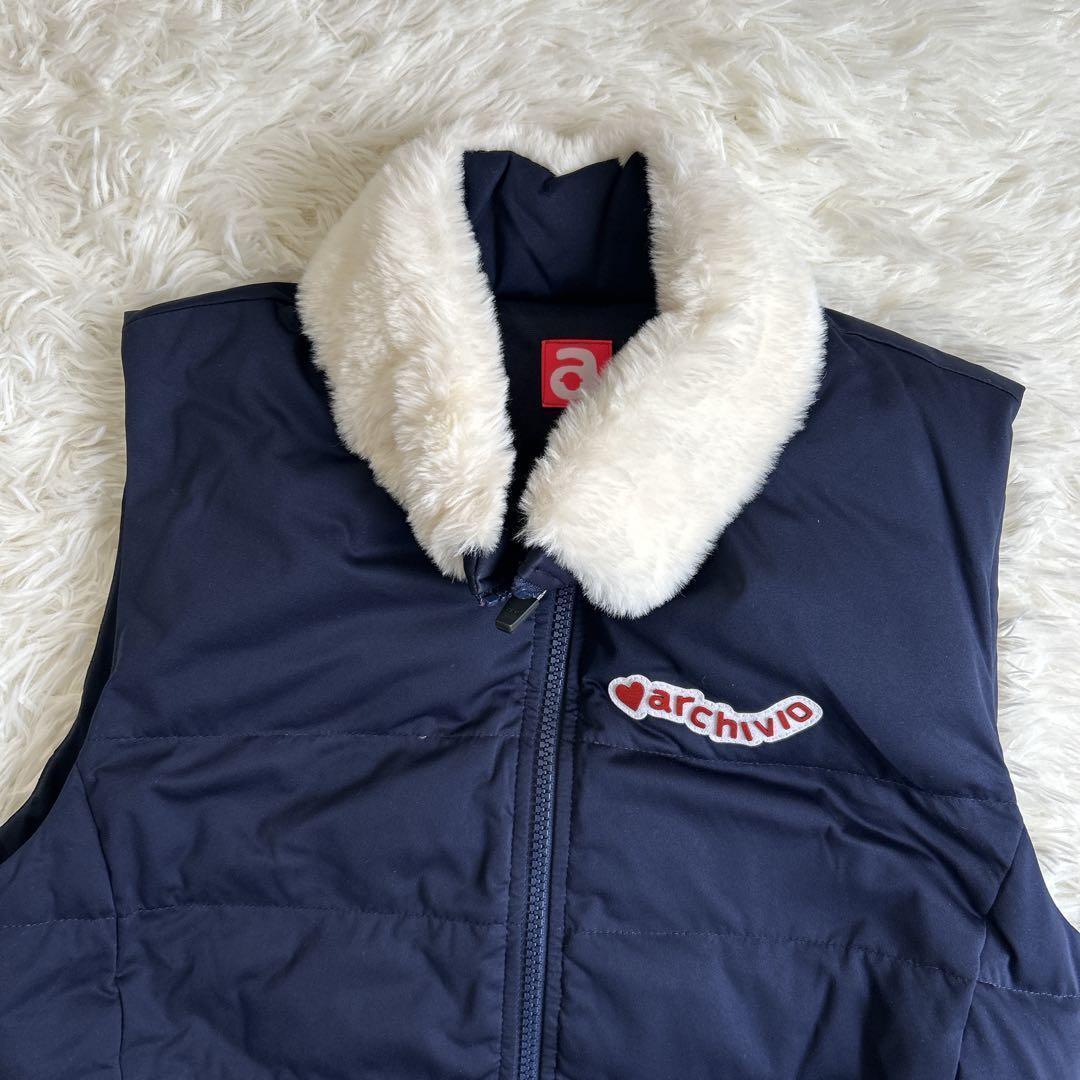 アルチビオ 中綿ダウン ワンピース ファー付き ウエストベルト 38