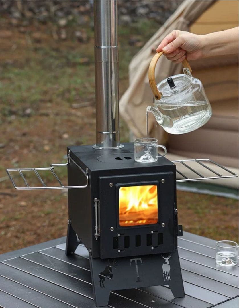 アウトドア旅行キャンプ薪ストーブテント暖房ストーブ照明ピクニックステンレス