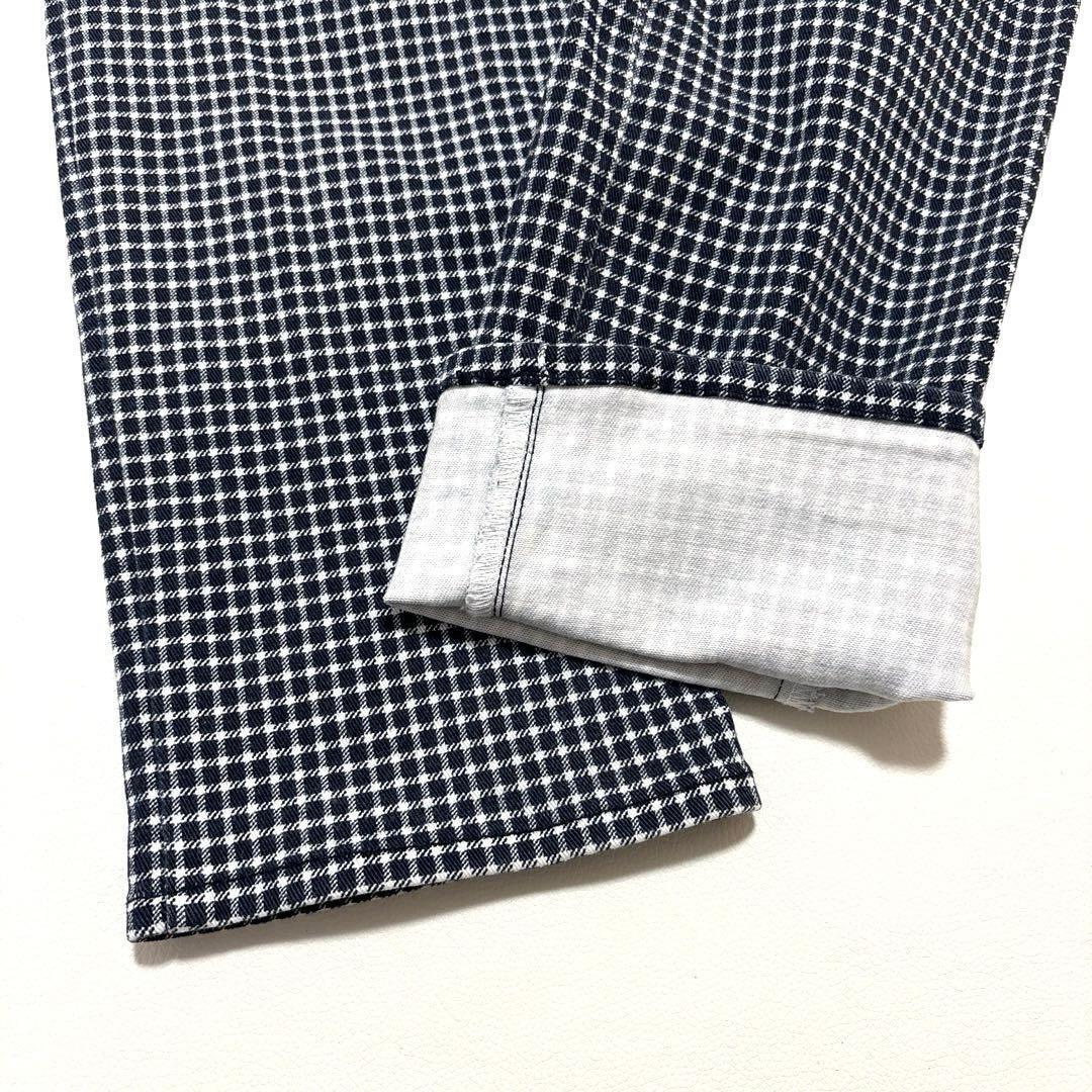 パーリーゲイツ　00/SS レディース　ロングパンツ　ネイビー　チェック　刺繍