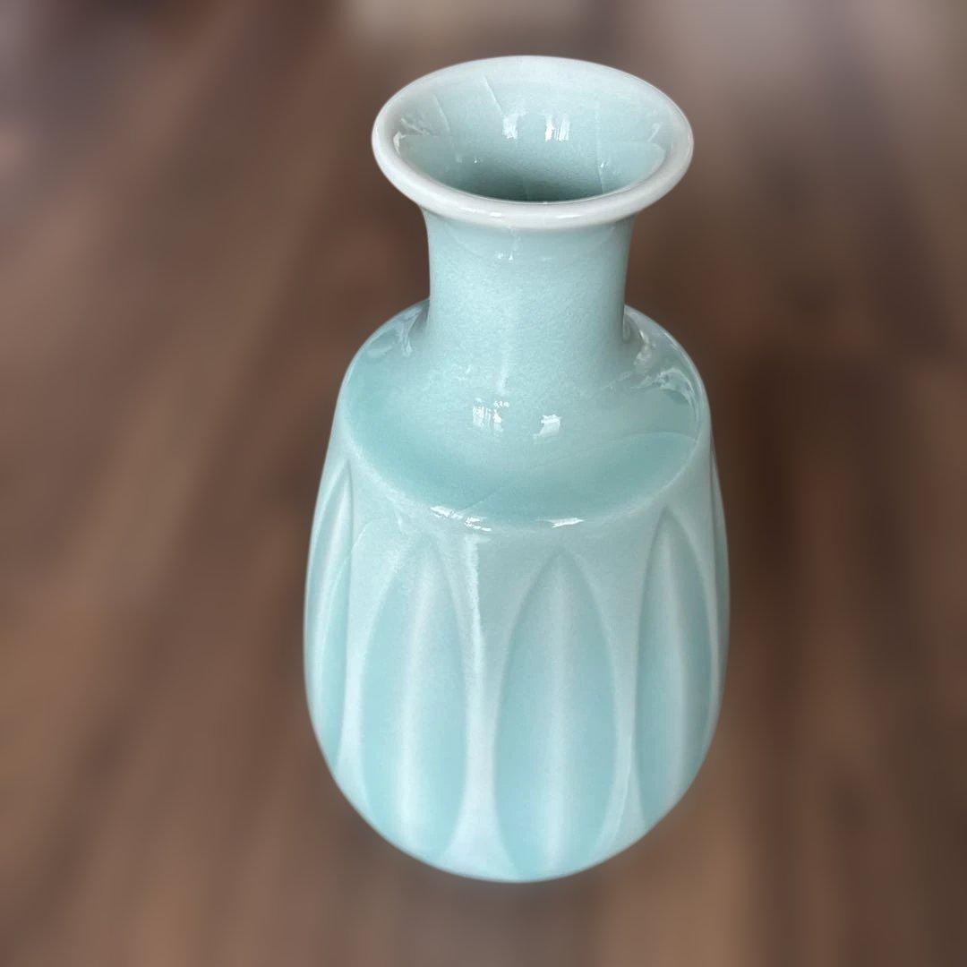 鍋島　長春青磁　花瓶