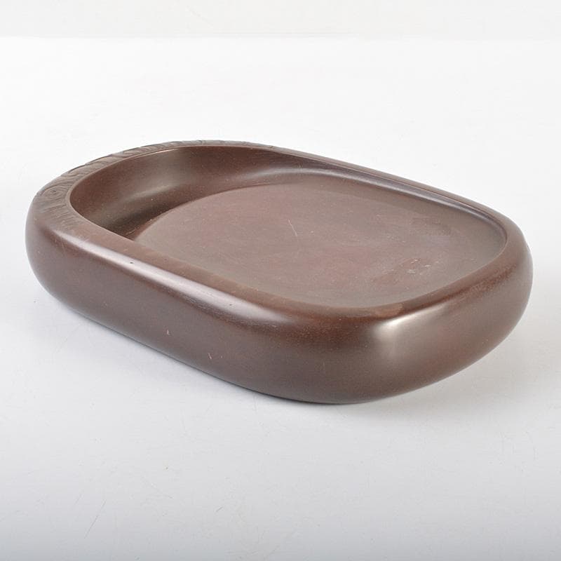 書道具　二代目　相馬羊堂作　紅渓石硯　C　6296