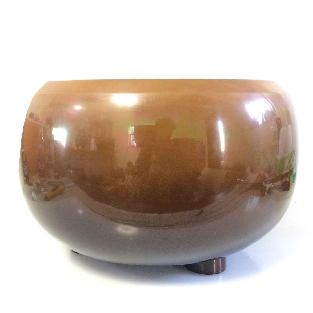 面取風炉 唐銅製 敷瓦 五徳 敷板付 茶道具 銘無し L302