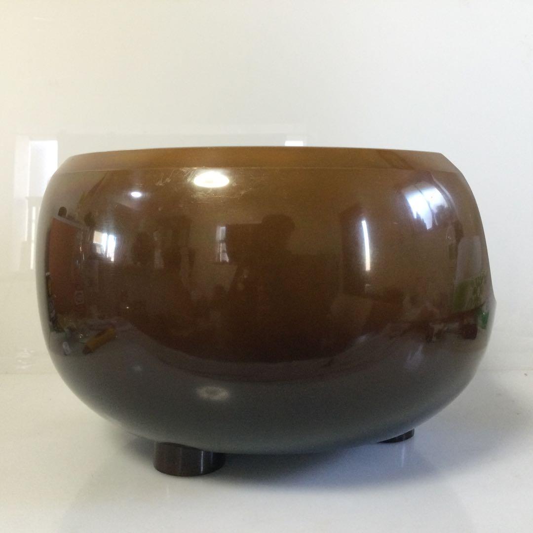 面取風炉 唐銅製 敷瓦 五徳 敷板付 茶道具 銘無し L302