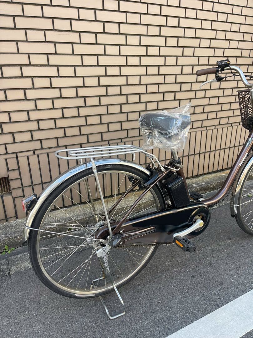 16Ah パナソニック電動アシスト自転車 ブラウン 前カゴ付き