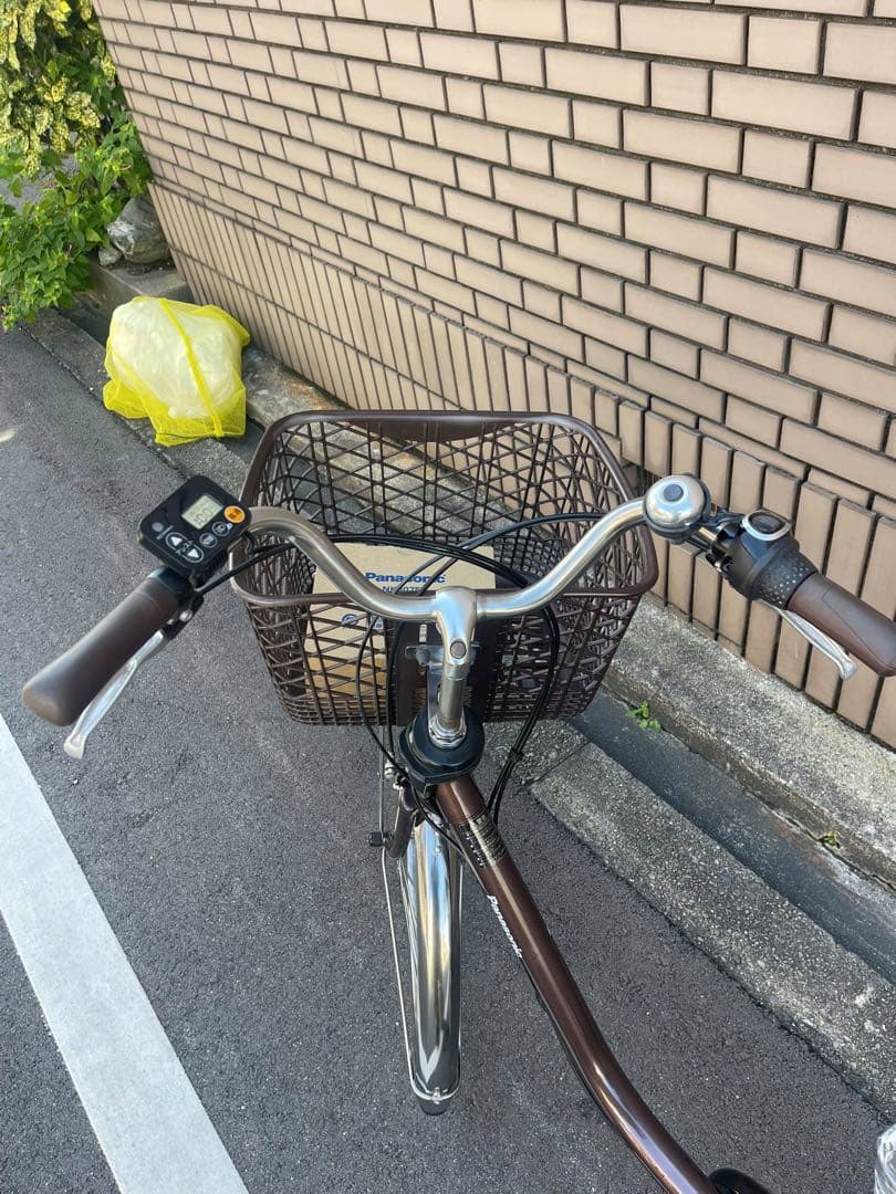 16Ah パナソニック電動アシスト自転車 ブラウン 前カゴ付き