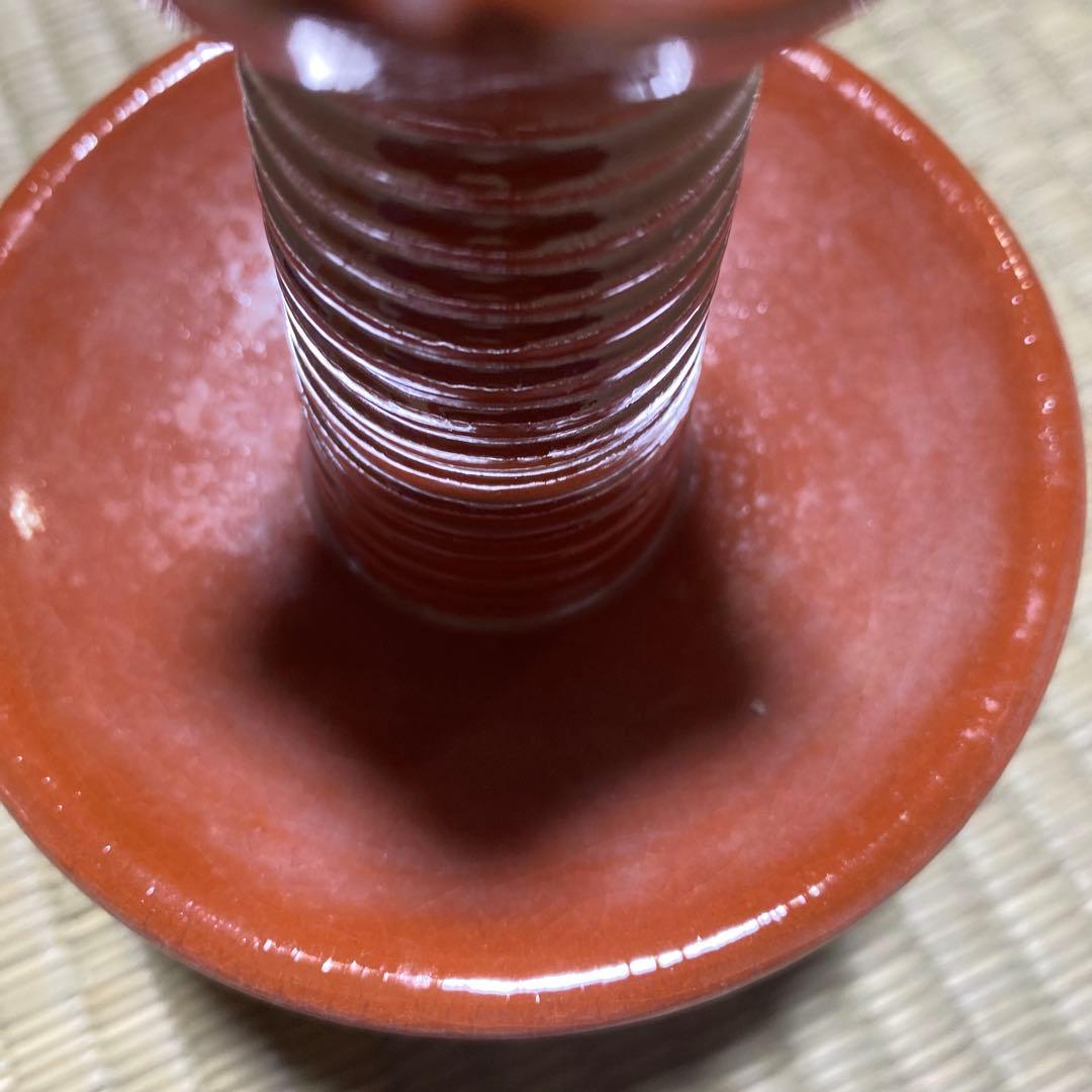 茶道具　楽焼　和楽　赤　三具足