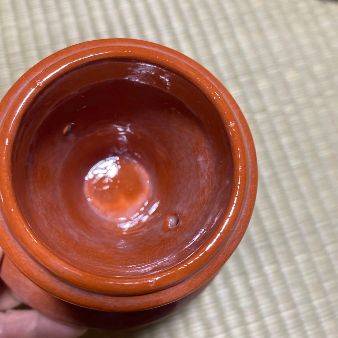 茶道具　楽焼　和楽　赤　三具足