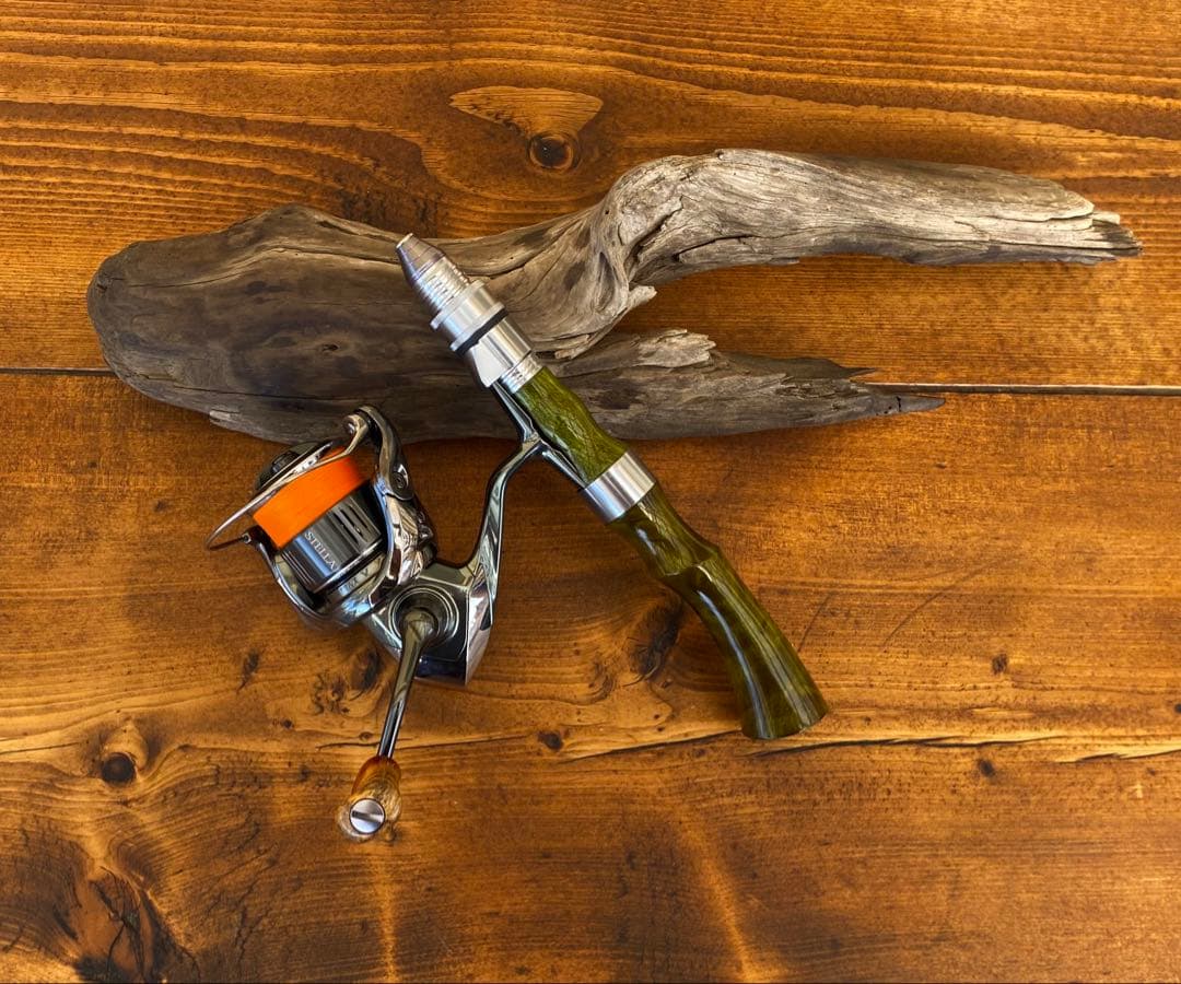 ウッドグリップ　トラウトロッド　ウッドリールシート　ロッドビルディング　渓流釣り