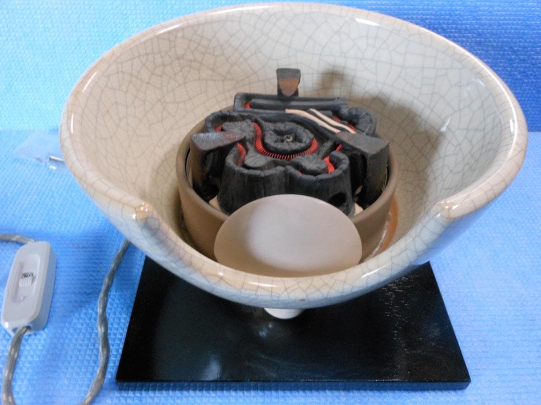 野々田　風炉型電熱器　Ｆ４１２　白さつま　茶道具　風炉釜