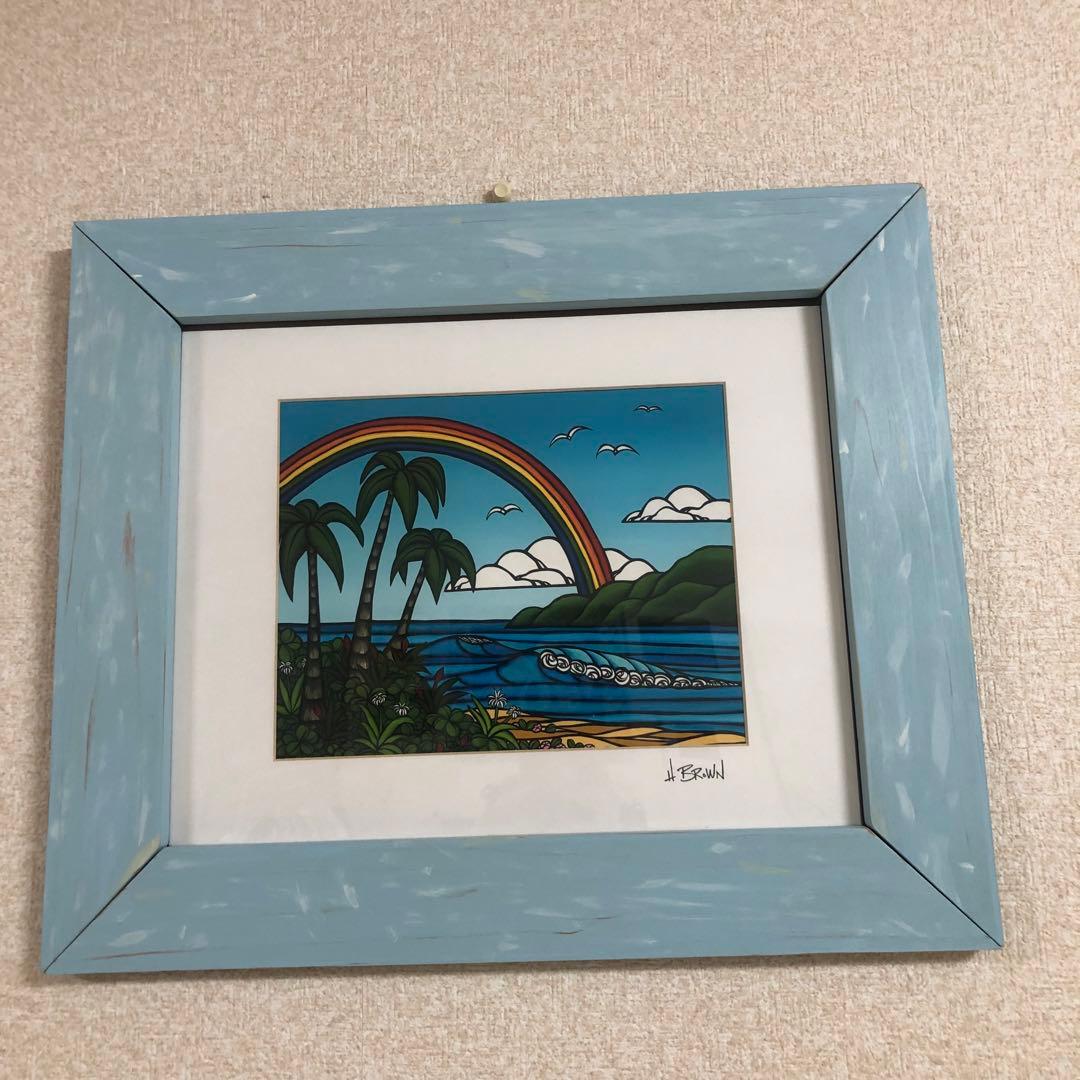 ヘザーブラウン　絵画　Lサイズ　フレーム付