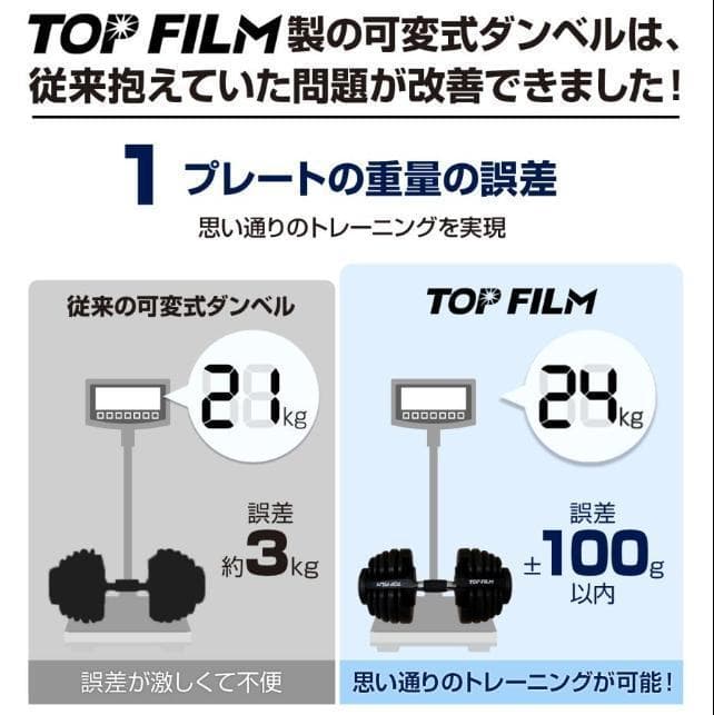 ダンベル 可変式ダンベル 24kg アジャスタブル ダンベルセット