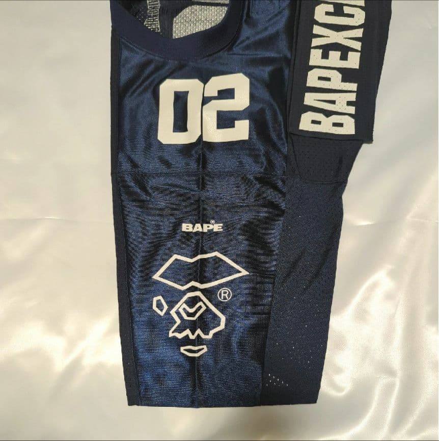 A BATHING APE フットボールシャツ ネイビー