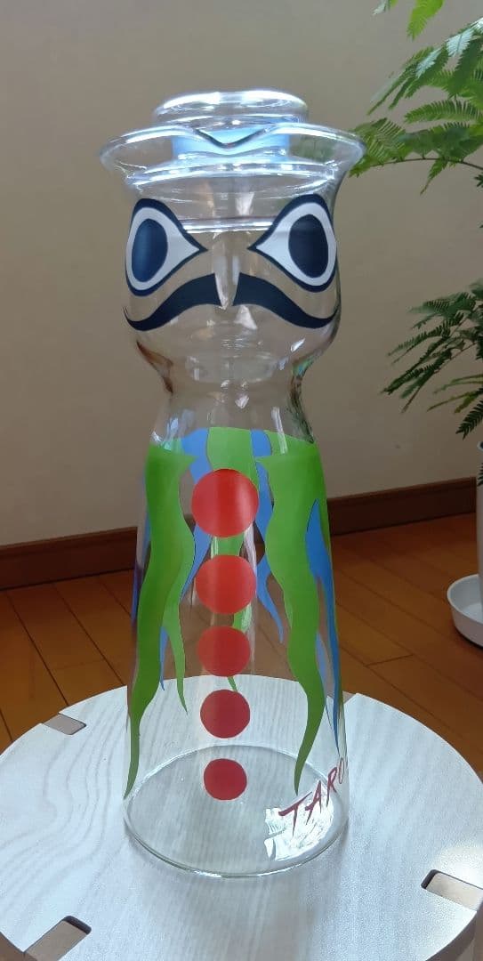 【蓋あり完品】岡本太郎 水差し 男爵 ガラスピッチャー