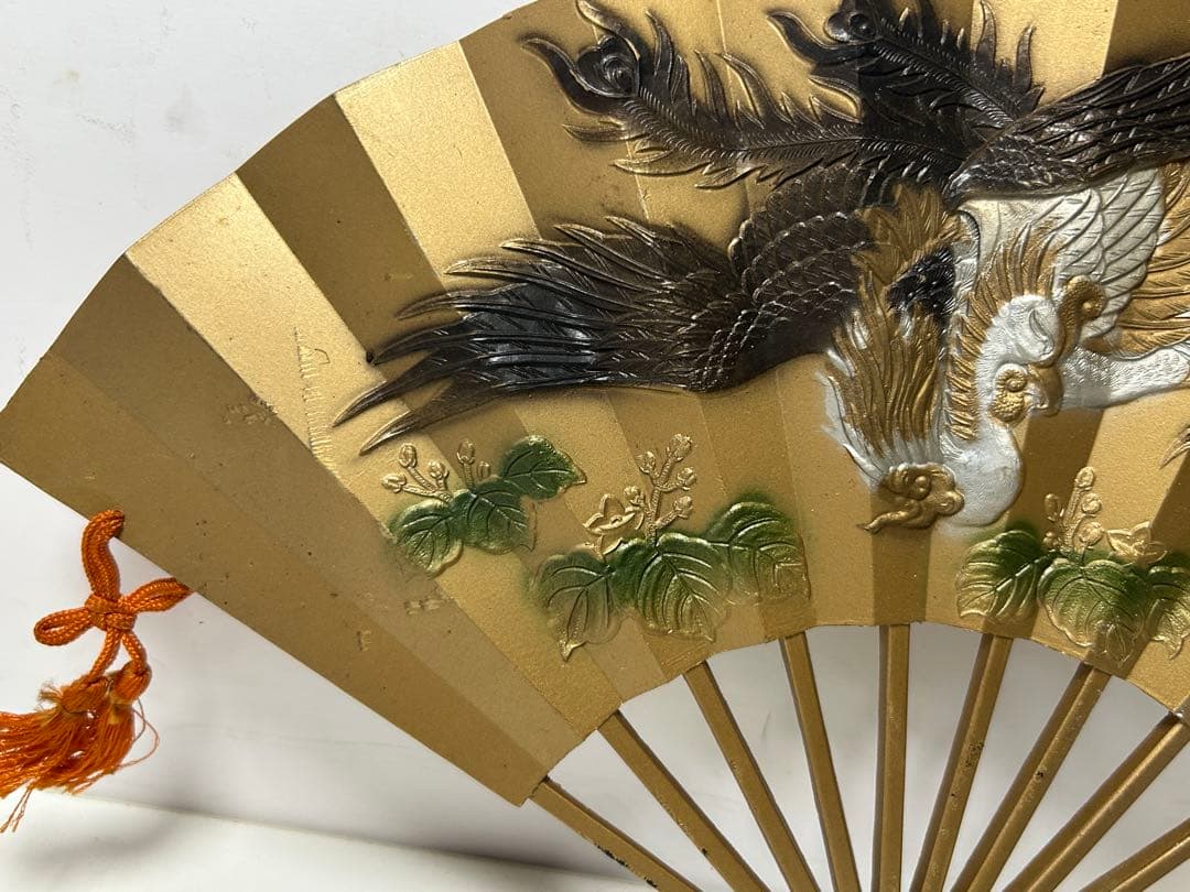 東芝エレクトロニクス 記念金属扇 鳳凰 昭和レトロ 工芸品 飾り扇 骨董品