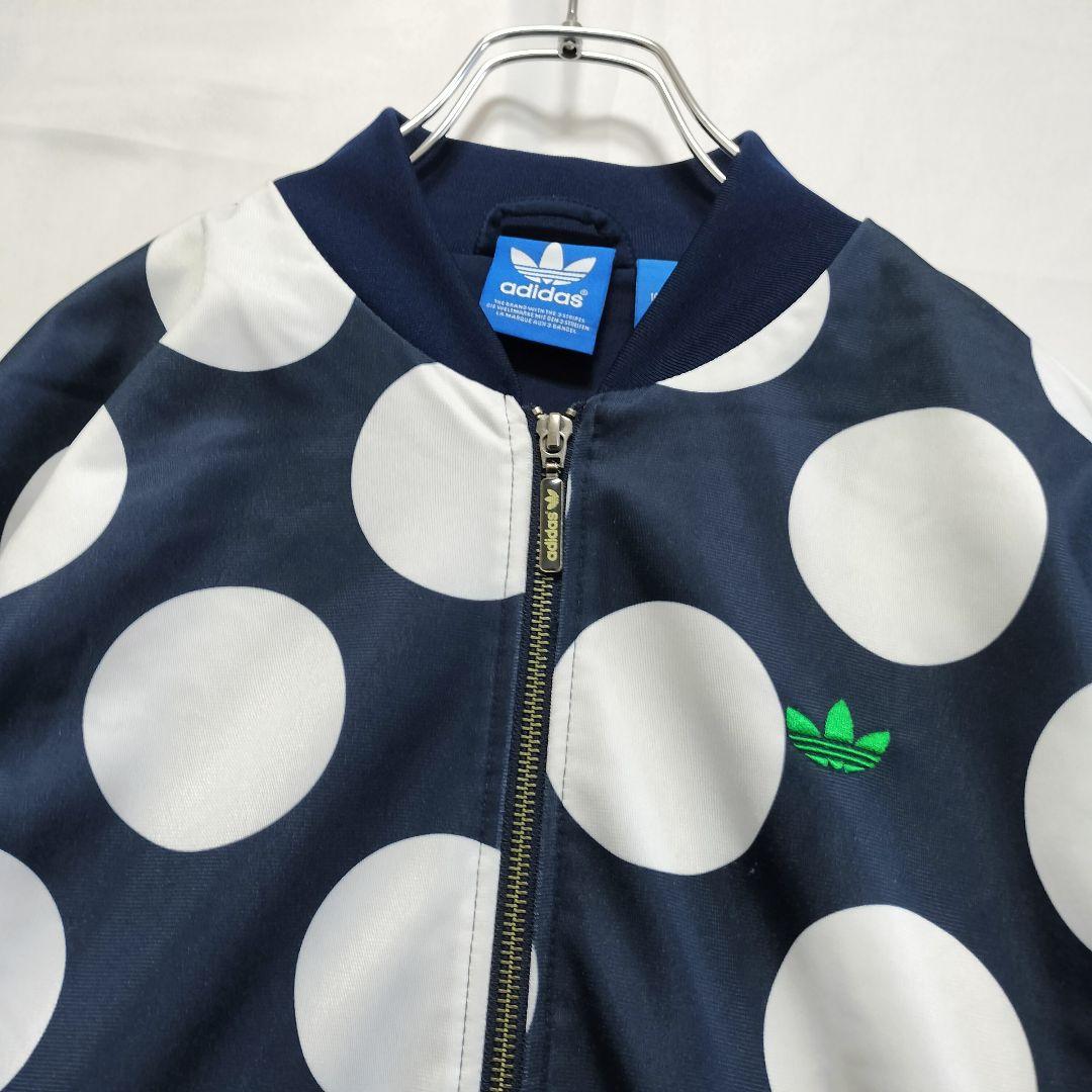 ★希少　アディダス　ジャージ　刺繍ロゴ　スタンスミス　水玉　ドット　ネイビーL