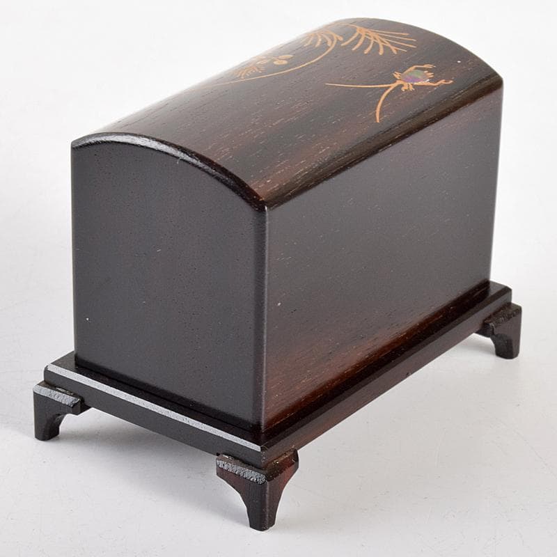 茶道具　道場宗廣作　虫に秋草　黒檀虫篭蒔絵　香合　共箱　M　R5049