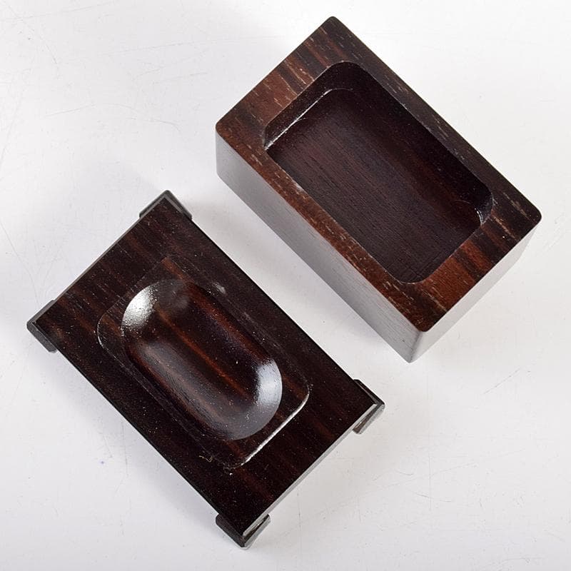 茶道具　道場宗廣作　虫に秋草　黒檀虫篭蒔絵　香合　共箱　M　R5049