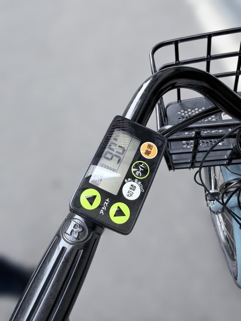 大阪府　子供乗せ　ヤマハ　水色 電動アシスト自転車 チャイルドシート付き