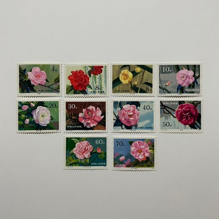 1979 中国 切手T37 雲南のツバキ 10種完+小型シート セット