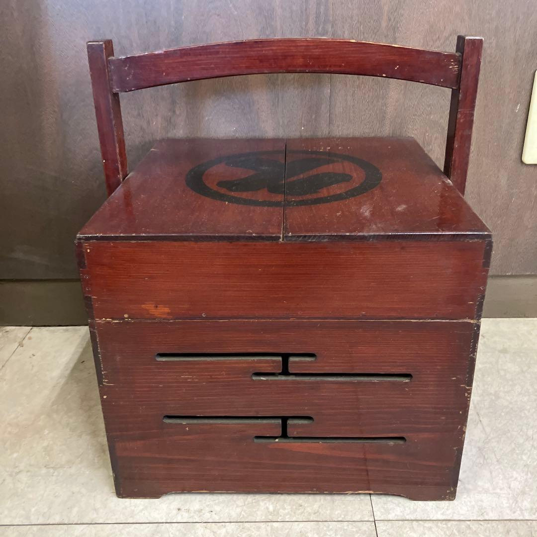A-3 アンティーク 古道具 時代物 伝統工芸品 木製の小箱 裁縫箱 火鉢台