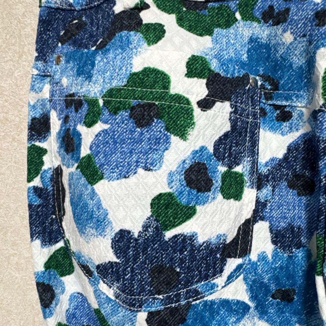 【新品タグ付】adabatアダバット・ゴルフパンツ　花柄ブルー　総柄　M