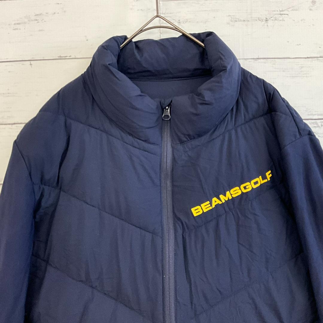 BEAMS GOLF ロゴ刺繍 中綿ブルゾン ネイビー XL