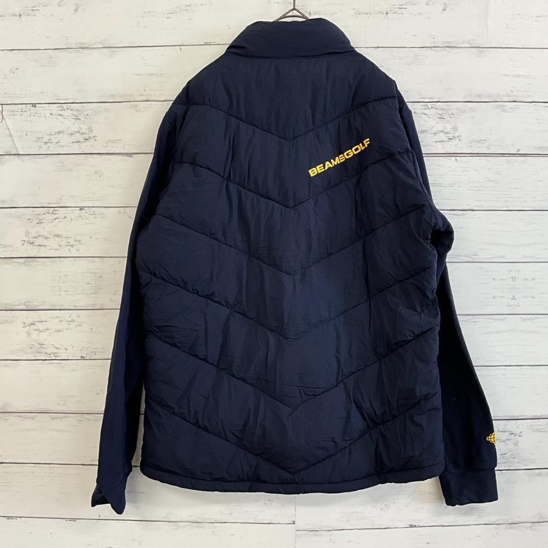 BEAMS GOLF ロゴ刺繍 中綿ブルゾン ネイビー XL