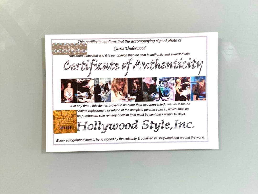 キャリー・アンダーウッド直筆サイン入り超大型写真…