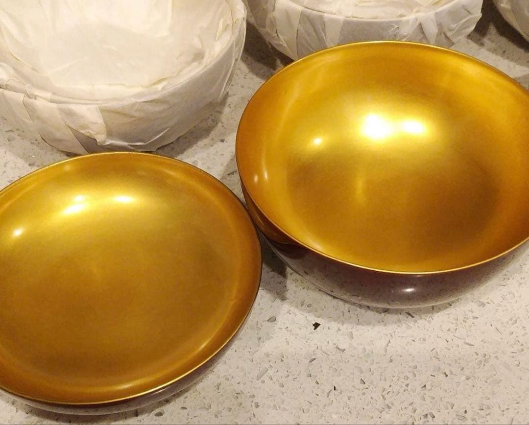 会津塗り　白木屋漆器店　汁椀　5客　木製　漆塗り　工芸品　蒔絵