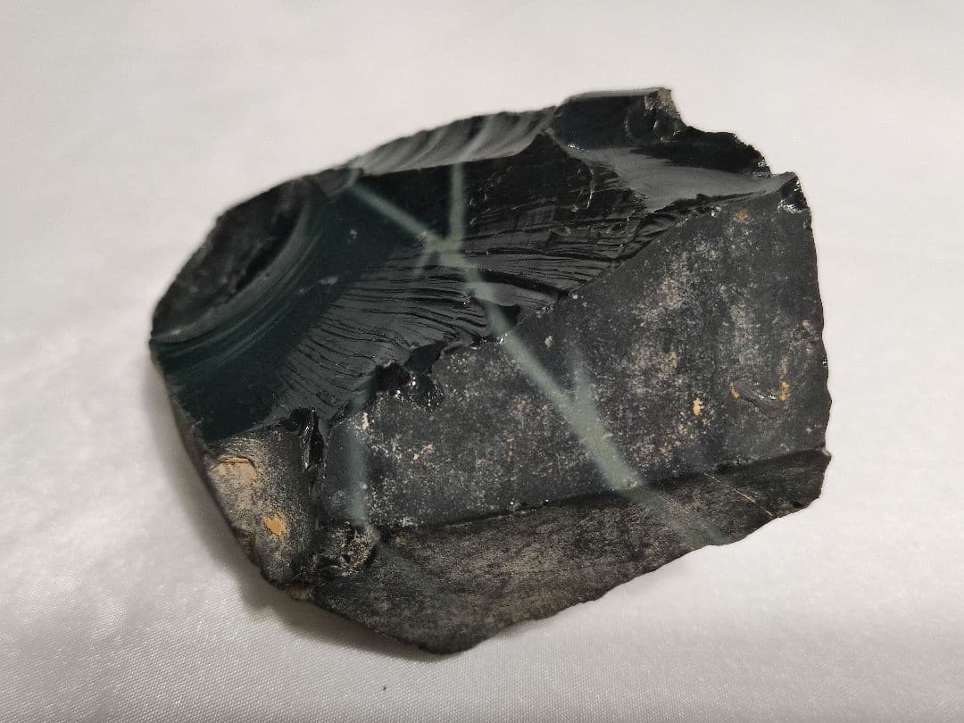パワーストーン　天然石　原石　スパイダーウェブオブシディアン　260g　184