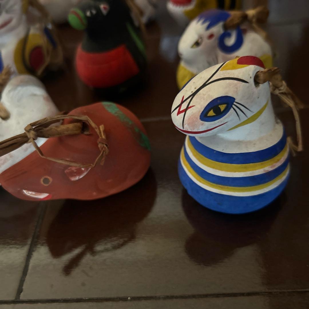 郷土玩具 陶器製動物12体セット　佐賀　のごみ人形