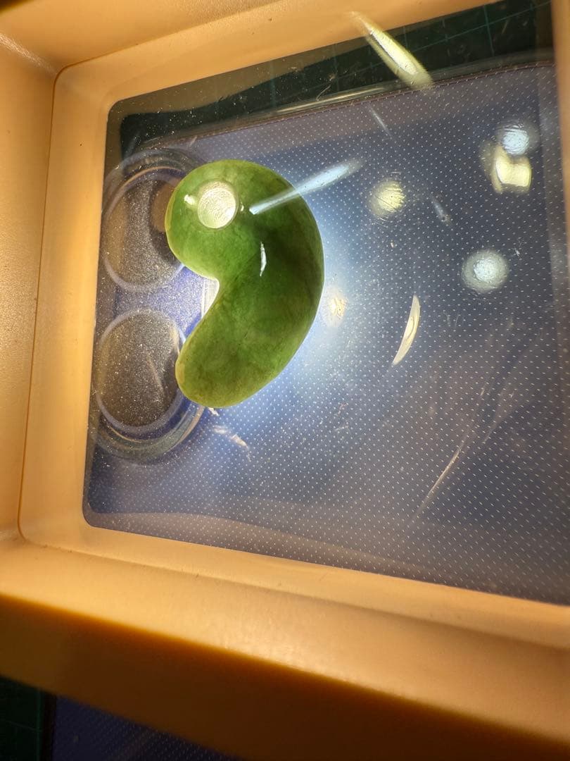 糸魚川産‼️勾玉‼️ご覧の通り説明不要の上クラス‼️青海の濃緑色ヒスイ‼️ロウカン‼️