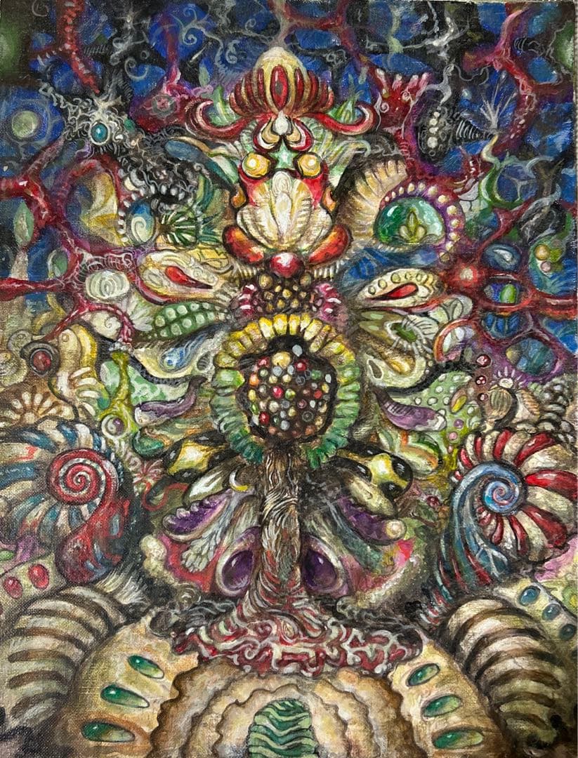 連鎖する変化　アクリル画　原画