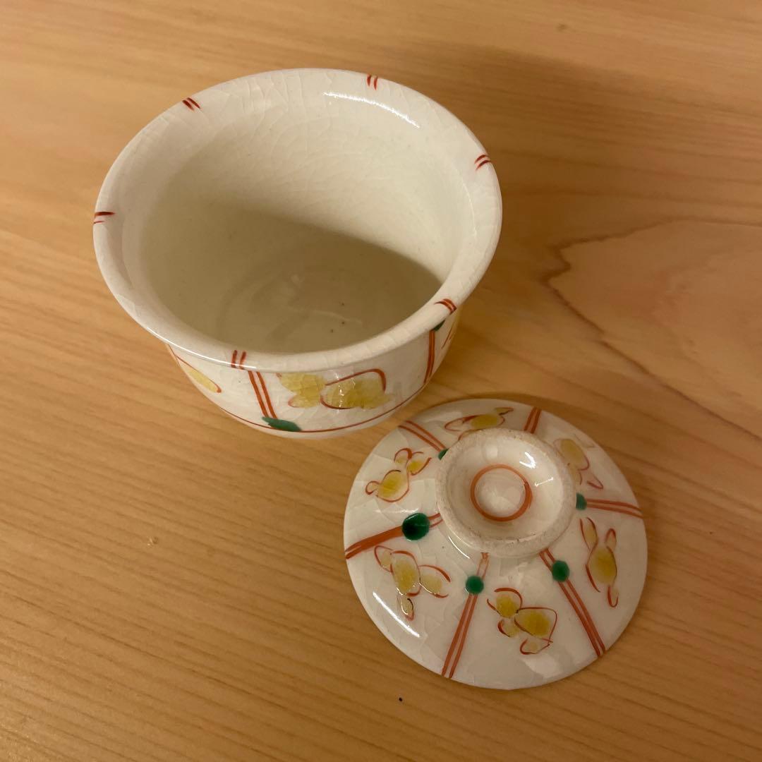 清水保孝　色絵亀文蓋物6客　共箱あり　父は人間国宝　清水卯一