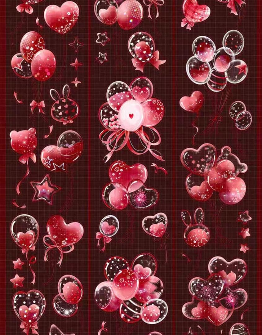 バルーン・赤 シール式 海外マステ 切り売り