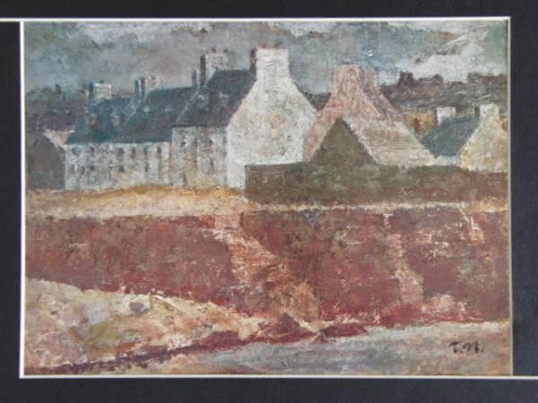 中谷 泰、ブルターニュ風景、希少画集画、版上サイン入 新品額付