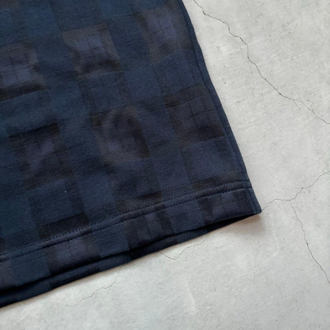 【美品】BEAMS GOLF パープルレーベル チェック柄モックネック長袖シャツ