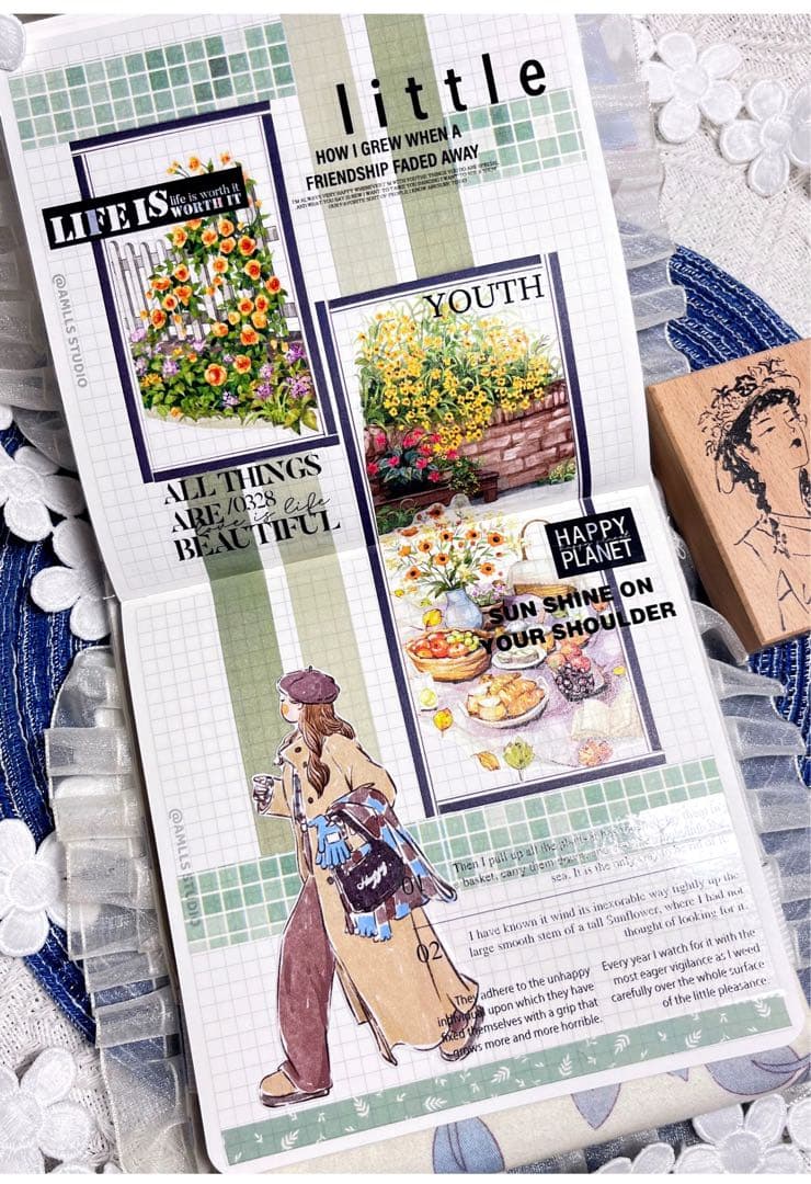 自元素文创《向野而行》海外マスキングテープ　マステ 【2287】