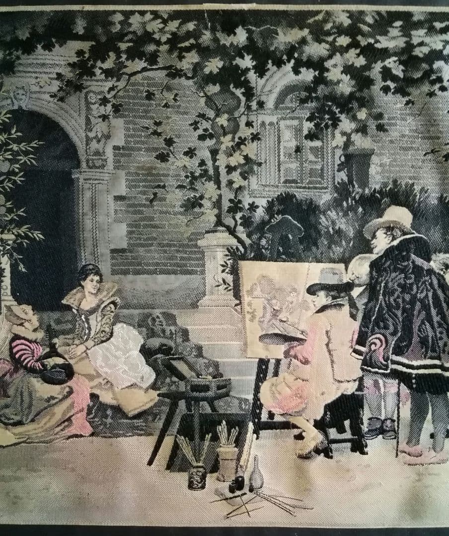 逸品　シルクタペストリー　刺繍絵画　アレクサンドル・ルイ・ルロワール原画